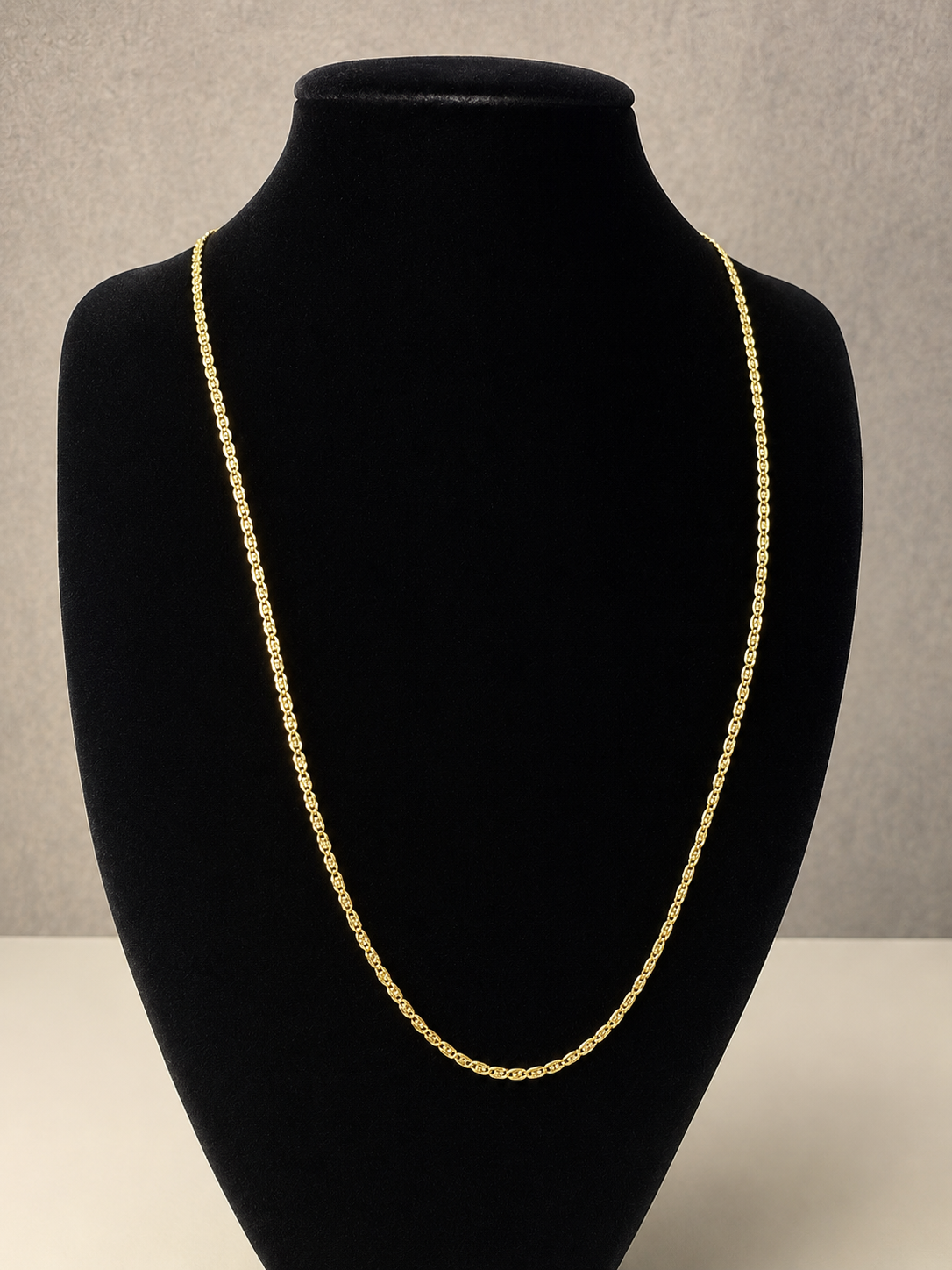 Two-tone 10K gold Valentino-style chain and a woman's ring