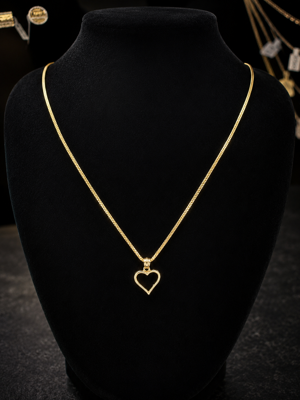 Women's 1mm Franco chain + heart pendant