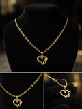 Cuban chain + heart and infinity symbol pendant