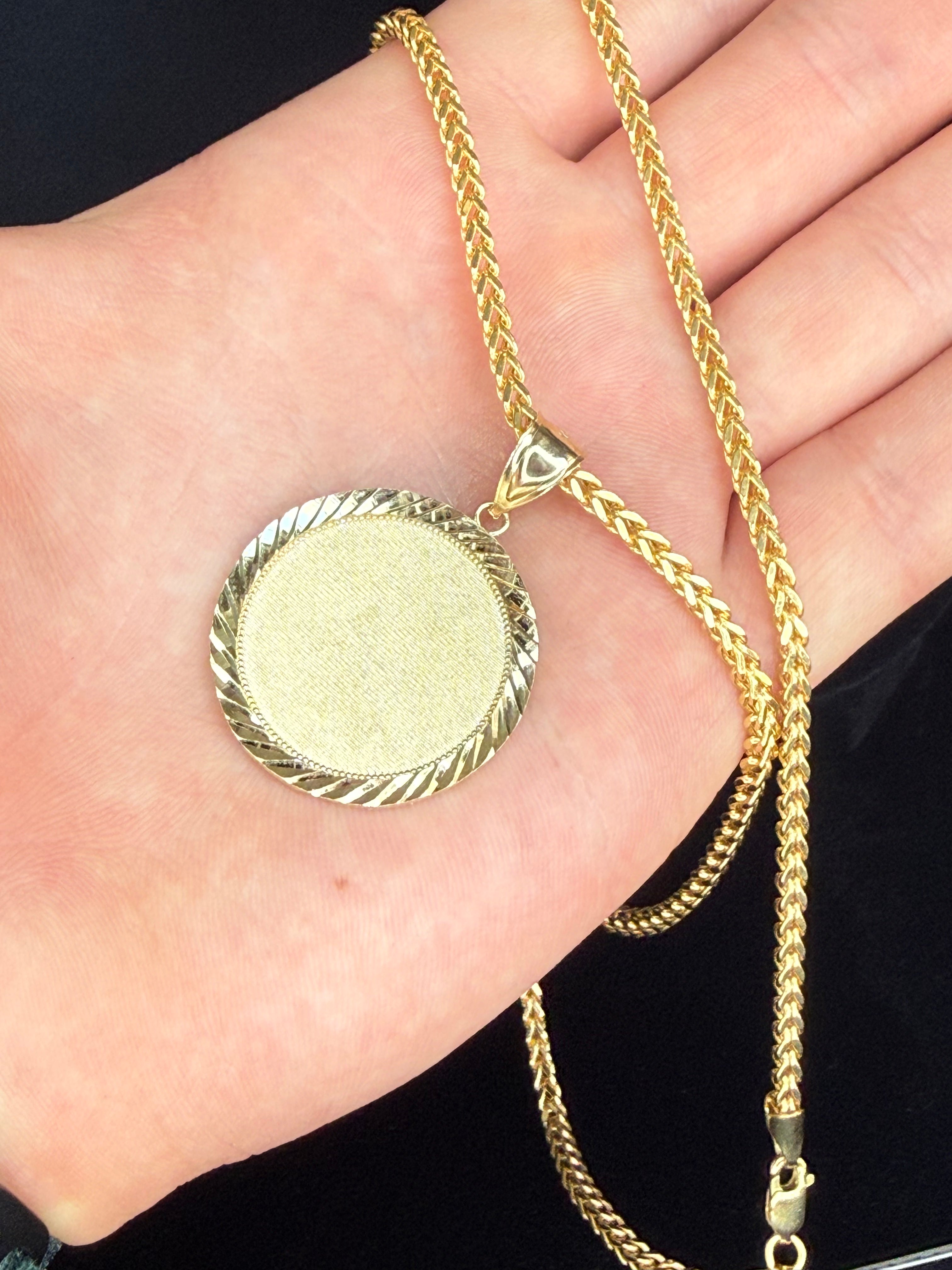 10k gold Franco chain + customizable pendant